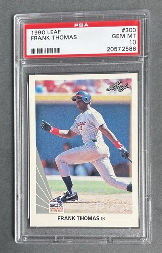 1990 LEAF #300 FRANK THOMAS ROOKIE CARD RC WHITE SOX PSA 10 *HOF* 521 HRs