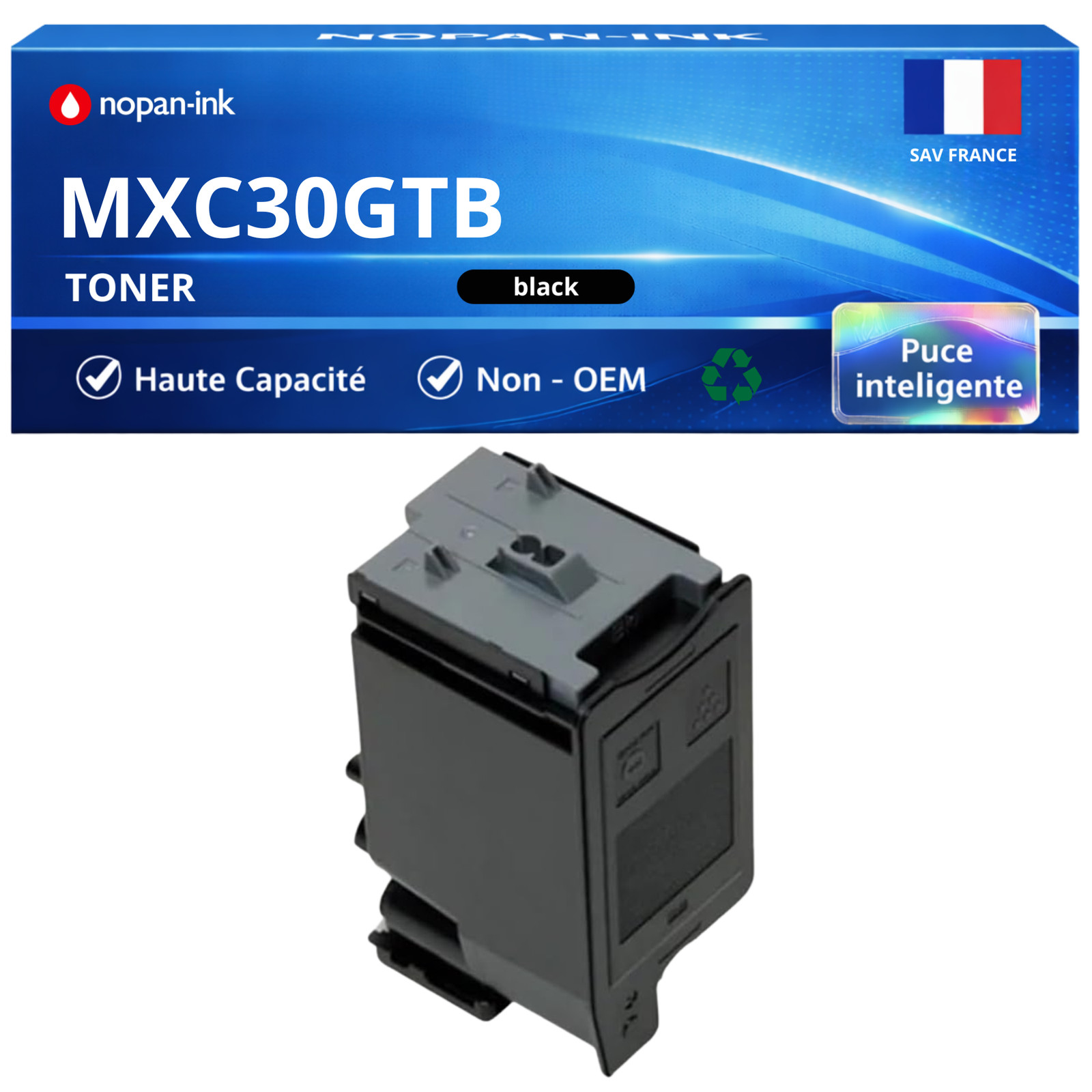 Toner Sharp MXC30GTB Noir Haute Densité de Poudre - 6000 Pages de Rendement