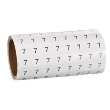 0.4" Small Round Number Stickers Roll, 1000 Pcs Circle Labels, Black Number 7