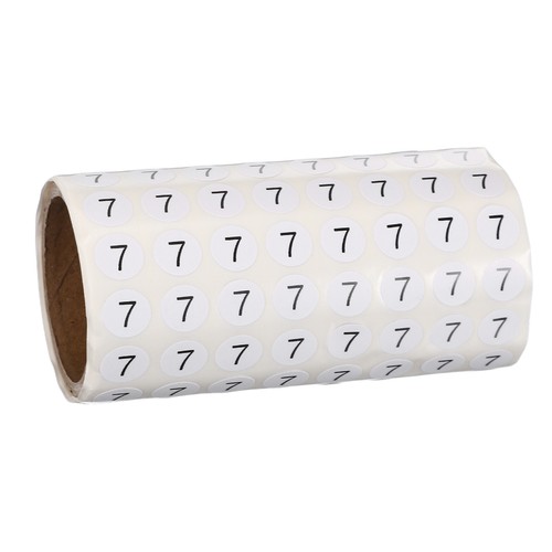 0,4 Zoll kleine runde Zahlenaufkleber Rolle, 1000 Stück Kreis Etiketten, schwarze Zahl 7 - Bild 1 von 6