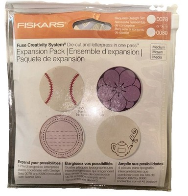 New Fiskars 0078 0080 Fuse Creativity System Die Cut Expansion Pack Round Medium