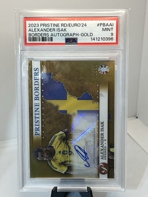 2023-24 Topps Pristine - Alexander Isak Pristine Borders Auto Gold /50 PSA 9
