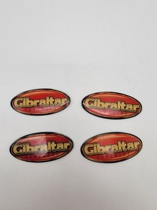 Gibraltar Drum Key Hardware Oval Badge Logo Magnet Emblems Red Set Of 4