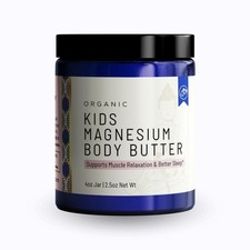 Organic Kids Magnesium Whipped Body Butter, 4 oz Jar 2.5 Net Wt, Magnesium Ch...