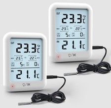 2Packs Digital Freezer Thermometer Fridge Temperature with Alarm, Backlight, ...