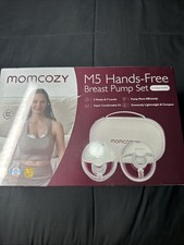Momcozy M5 Hands-Free Double Electric Breast Pump Set, 24mm, Pink/White Case
