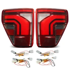 Halogen Upgrade LED Tail Lights For 2021-2025 Ford F-150 Left+Right Brake Lamp