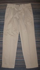 FARAH KHAKIS Men's Beige Pants; 100 Cotton; Pleated Front; Size 36W x 32 1/2L