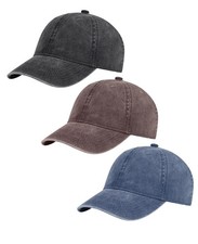 3 Pack Vintage Washed Cotton Adjustable Distressed Baseball Caps Men Women Su...