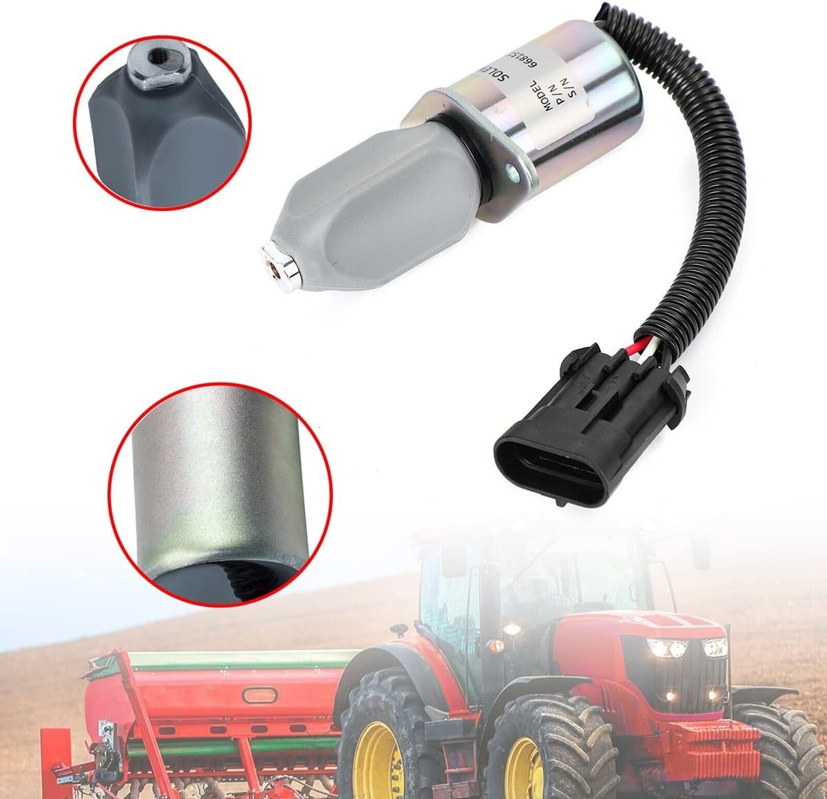 ZeeKee Fuel Shut Off Solenoid Switch Compatible with Bobcat Skid Steer 751 753 7