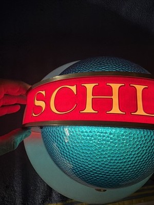VINTAGE 1961 SCHLITZ BEER LIGHT UP ROTATING GLOBE SIGN 14” X 13” 2