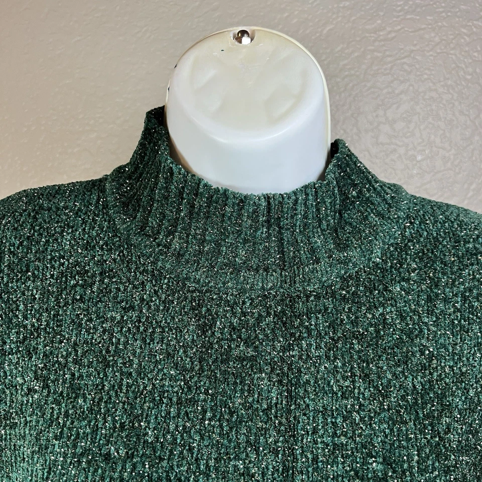 Suéter Top Tejido Verde Brillante De Colección Erika & Co Manga Corta Mediano Foto 3 de 4