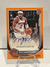 Topps 2025-26 Bowman Basketball Miles McBride Orange Auto /25