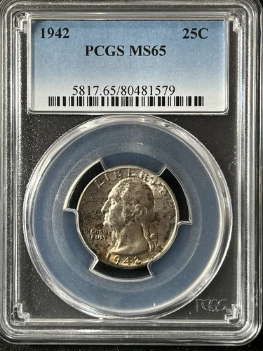 1942  25C Washington Quarter Dollar PCGS MS65  80481579
