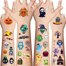 Halloween Temporary Tattoos for Kids - 120 Pieces Halloween Trick or Treat Fake
