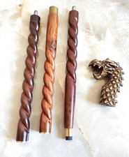 Vintage Brass Dragon Head Handle Victorian Wooden Walking Stick Cane Gift