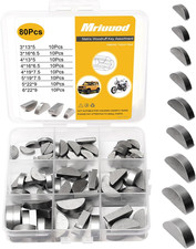 80pcs Woodruff Key Assortment Kit, Metirc, Woodruff Semicircle Key, Carbon St...