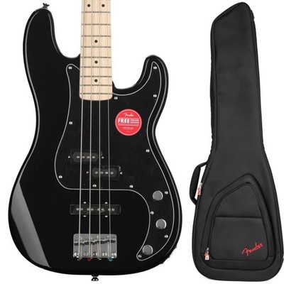 Squier Affinity Series Precision Bass with Gig Bag - Black with Maple