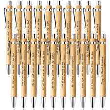 20 Pcs Bible Verse Pens Christian Gifts Bulk Bamboo Christian Pen 1 mm Inspir...