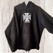 VTG West Coast Choppers Las Vegas Fleece Hoodie Black Sz XL 90s Y2K Jesse James