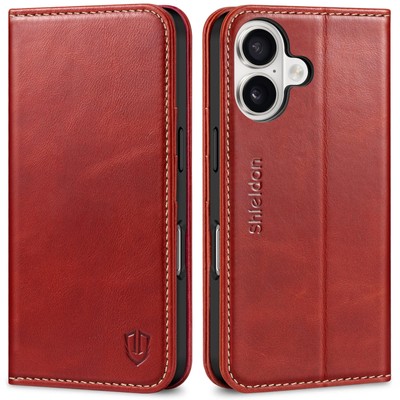 SHIELDON iPhone 16 Compatible Case Book Leather Notebook Type Aiphone 16 Sm 171