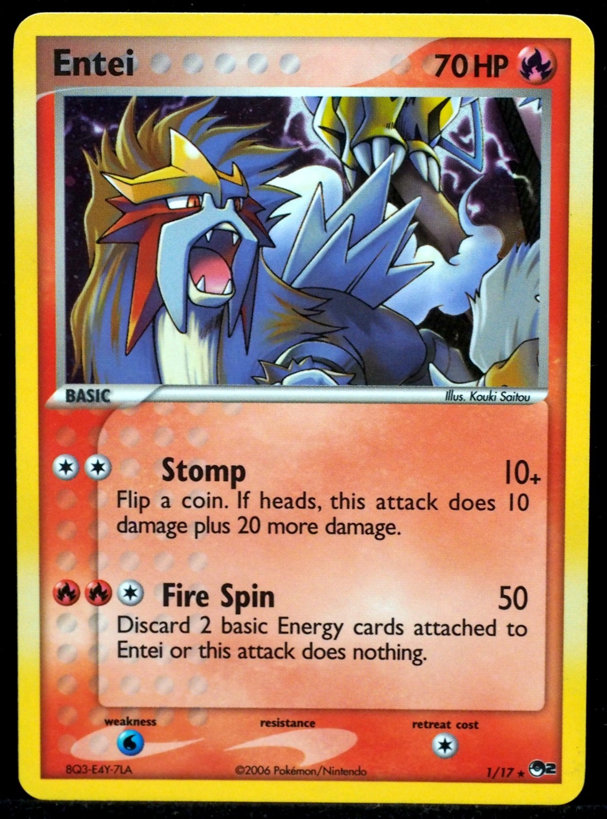 Entei #1/17 LP POP Series 2 Pokemon Card