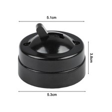 220-250V Old Style Vintage Light Wall Switch Black Round Bright Single Control
