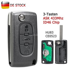 3 Tasten Funk Schlüssel Fernbedienung CE0523 für Peugeot 207 407 307 Citroen C2