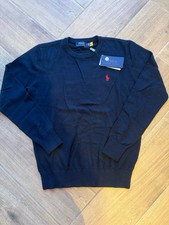 Polo Ralph Lauren Crewneck Sweatshirt Navy Size M- Cotton Blend Embroidered Logo