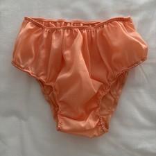 Vintage Silky All Nylon Panty Sissy Coral Peach Panties Size Medium