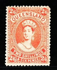 [QUEENSLAND] 1912 2/6 SC 141b var. (reddish/orange) MH
