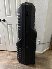 Golf Guard Deluxe Hard Travel Case Black Shell 4 Latch Handle Wheels No Key
