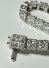 Judith Ripka Sterling Silver Diamonique CZ 925 Tennis Bracelet Signed w/ Pouch