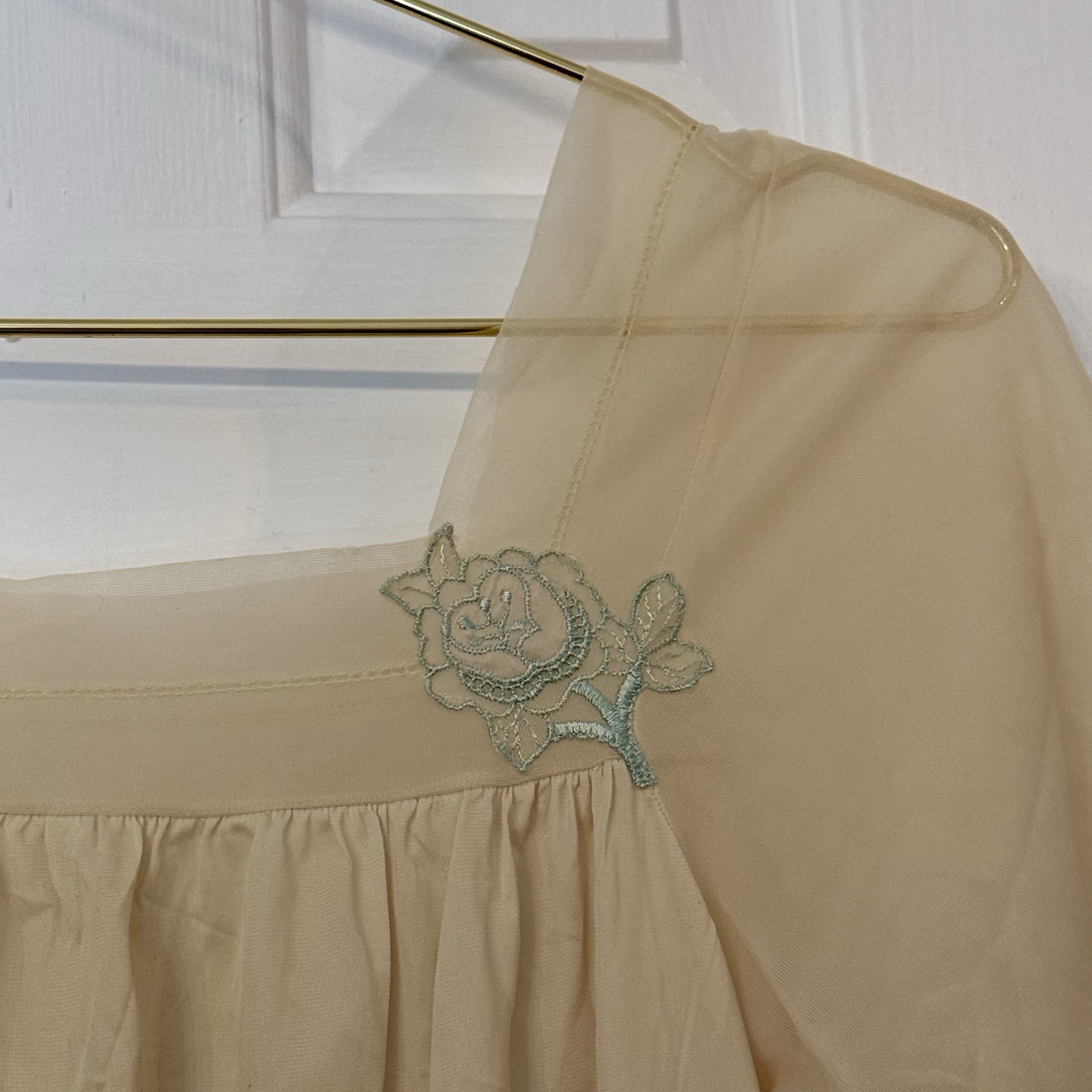 Vintage KAYSER Nightgown Gold Nylon Sz S