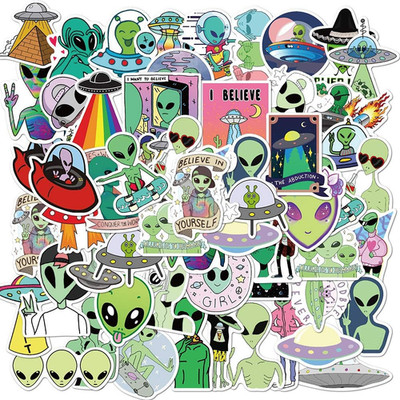 50Pcs Cartoon Alien Creature Stickers Pack for Kids, Cute Vinyl Decals