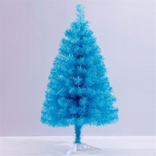 Artificial Christmas Tree with Plastic Stand Holder Base, 90cm/3-feet, Sky Blue