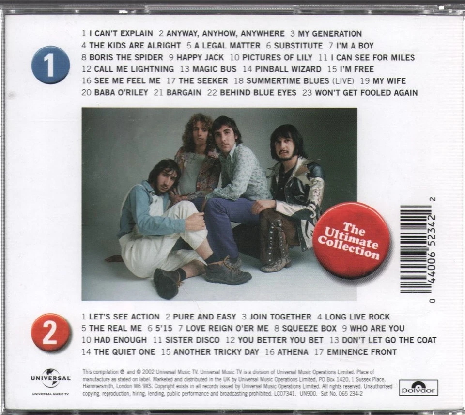 WHO ULTIMATE COLLECTION DOUBLE CD 2CD set (0652342) UK POLYDOR 2002 - Bild 2 von 2