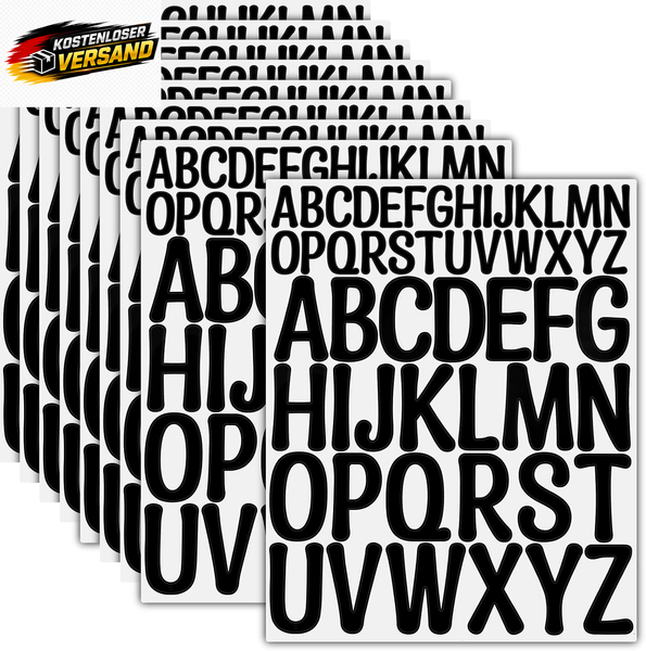 Buchstaben Aufkleber, 624 StüCk/12 Blatt Selbstklebende Buchstaben Vinyl Sticker-image
