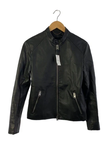 GIACCA COACH RIDERS SINGLE RIDER XS PELLE DI PECORA NERA SOLIDA 69167 usata