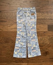 Vintage 70  s Maverick Creations Western Bandana Denim Patchwork Bell Bottoms