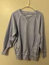 Zenana Large Sweatshirt crew Neck Light Blue/purple