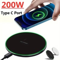 200W Fast Wireless Charger Charging Pad For iPhone 15 14 13 12 11 X & Samsung UK