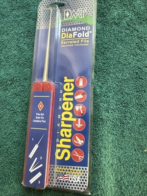 DMT Diafold Diamond Knife Sharpener Serrated Conical Rod Fine Grit w/600 Mesh