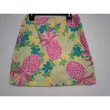 Lilly Pulitzer A-Line Skirt Size 8 Pineapple Floral Print Yellow Pink Green Blue