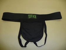 Mens Black cottonlycra jock strap large (will take box)