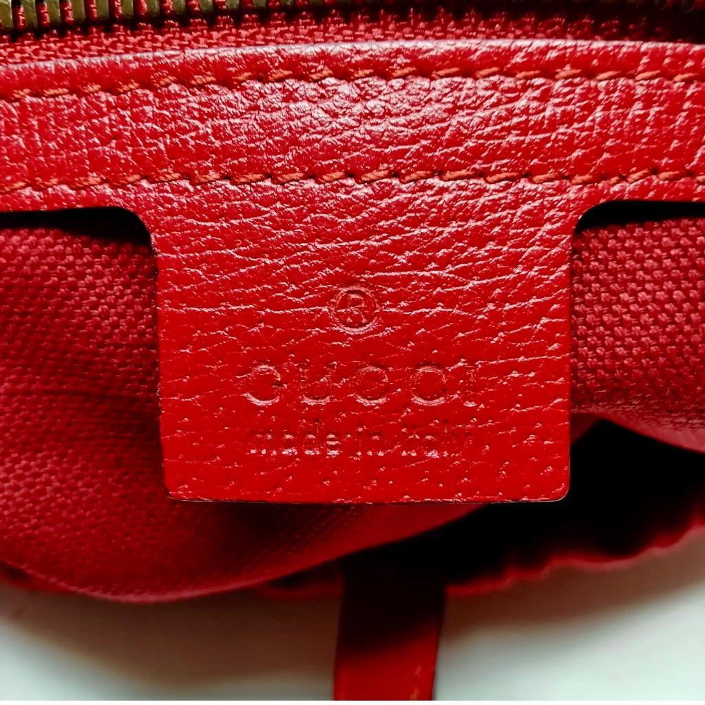 Gucci Logo Drawstring Backpack Striped Canvas Lar… - image 6