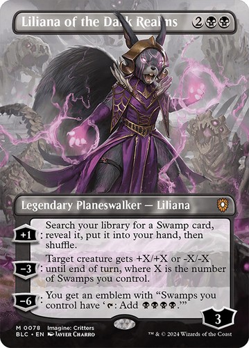 MTG Liliana of the Dark Realms Borderless  - Bloomburrow Commander #078 - Picture 1 of 1