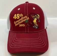 2015 48th Groundhog Invitational Red White Golf Cap Hat Adjustable Hook  Loop