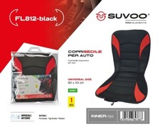 x Coprisedile Singolo Auto Universale Schienale Fodera FL812 Black hsb