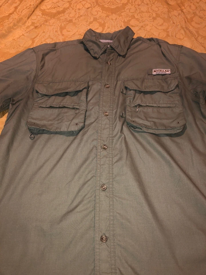 CAMISA DE PESCA MAGELLAN OUTDOOR VERDE PARA HOMBRE VENTILADA LIBERACIÓN SECA TALLA MEDIANA Foto 2 de 4